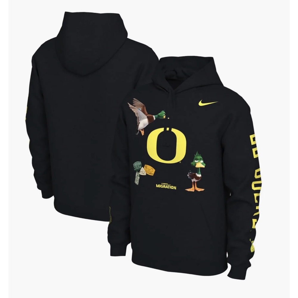 Men's Nike Black Oregon Ducks x Migration Pullover Hoodie